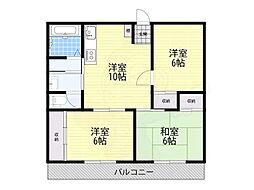 東和ハイツ本館 3LDKの間取図画像