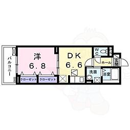 プレッソ・ロート3 1DKの間取図画像