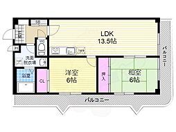 インペリアルパレスリバーサイド 2LDKの間取図画像