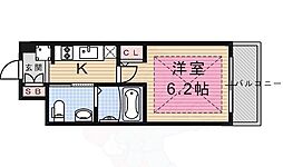 エステムプラザ京都聚楽第雅邸 1Kの間取図画像