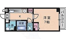 パレス龍大 1Kの間取図画像