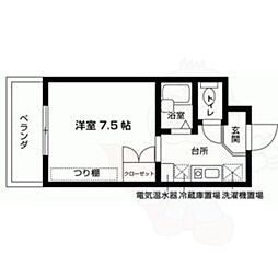 エフ・エフ・パルマ 1Kの間取図画像