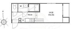 京都市伏見区納所薬師堂アパート ワンルームの間取図画像