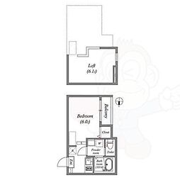 ハーモニーテラス桃山町西町 ワンルームの間取図画像