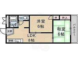 グランドコーポ 2LDKの間取図画像