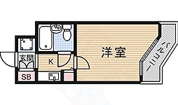 デトム・ワン伏見 1Kの間取図画像
