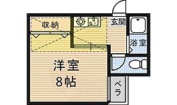 センチュリープラザ丹波橋 1Kの間取図画像