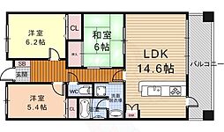 伏見桃山大手筋アーバンコンフォート 3LDKの間取図画像