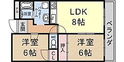 セレーノ祥豊 2LDKの間取図画像
