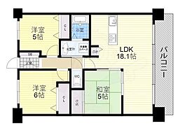 パデシオン京都大久保ザ・グランドレジデンス 3LDKの間取図画像