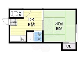 柴野荘 1DKの間取図画像
