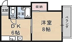 メゾン桃栄 1DKの間取図画像