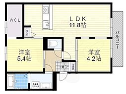 GOODWOOD西棟 2LDKの間取図画像