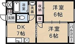 スペースモリ 2DKの間取図画像