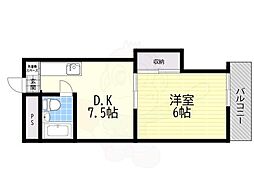 Crest 1DKの間取図画像