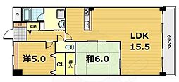 モイセス桜木 2LDKの間取図画像
