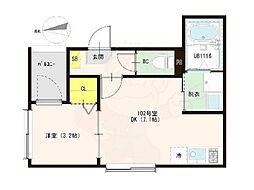 ブラン十条 1DKの間取図画像
