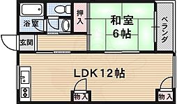 パールハイツ祇温 1LDKの間取図画像