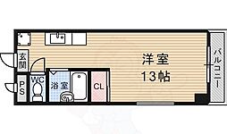 グランパティキサイチ ワンルームの間取図画像