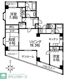 クイーンポート 6階3LDKの間取り