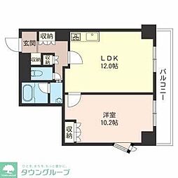 エスティメゾン川崎 1LDKの間取図画像
