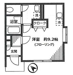 デザインコート西大口2 ワンルームの間取図画像