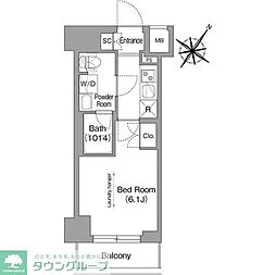 コンフォリア・リヴ横浜阪東橋 1Kの間取図画像
