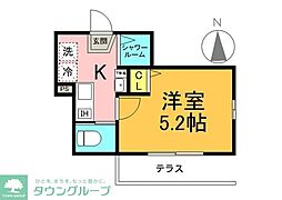 横浜市鶴見区仲通2丁目アパート 1Kの間取図画像
