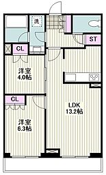 SDレジデンス川崎 2LDKの間取図画像