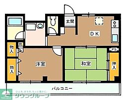 グランブルーk 2DKの間取図画像