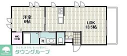 アストール2 1LDKの間取図画像
