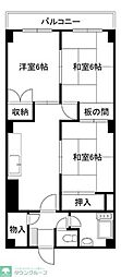 常緑ハイツ 3DKの間取図画像