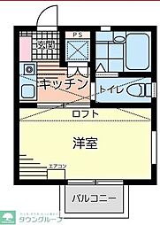 クレール1 1Kの間取図画像