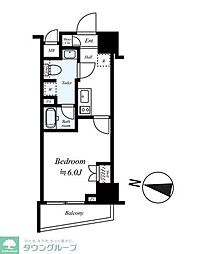 ARCOBALENO YOKOHAMAKOYASU 1Kの間取図画像