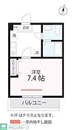 QUIET CRAB HOUSE 鶴見浅野(仮) 1Kの間取図画像