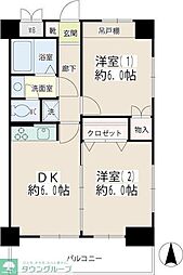 大口増田ビル 2DKの間取図画像