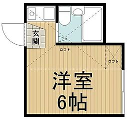 ユナイトステージ生麦イーストウイング ワンルームの間取図画像