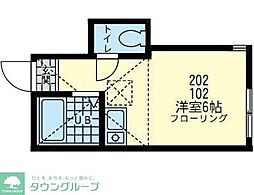 ユナイト鶴見メアリーポート ワンルームの間取図画像