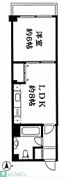 常緑ハイツ 1LDKの間取図画像
