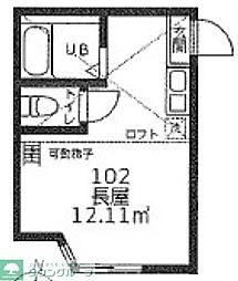 Hu横浜鶴見 ワンルームの間取図画像