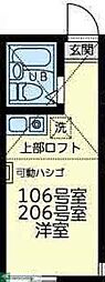 カーザ・ビアンカ ワンルームの間取図画像