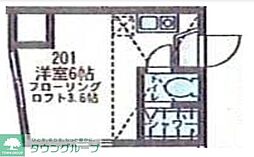ユナイト日の出リカルドの杜 ワンルームの間取図画像