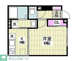 カサグランデ大門2 1Kの間取図画像
