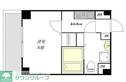 川崎レジデンシィズ 1Kの間取図画像