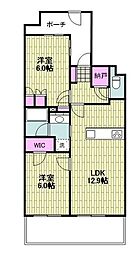 ヨコハマオールパークスザ・フォレストL棟 2LDKの間取図画像