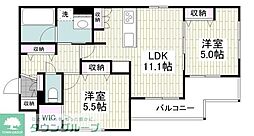 CITRUS Residens 東棟 2LDKの間取図画像