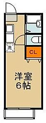 アップルハウス 1Kの間取図画像