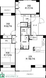 T`sgarden西寺尾B 3LDKの間取図画像