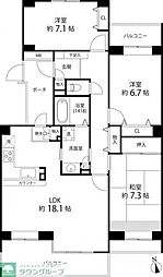 T`sgarden西寺尾A 3LDKの間取図画像