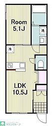カサ・ピーノ 1LDKの間取図画像